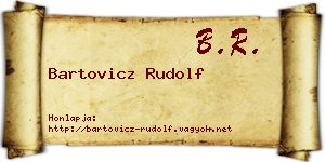 Bartovicz Rudolf névjegykártya